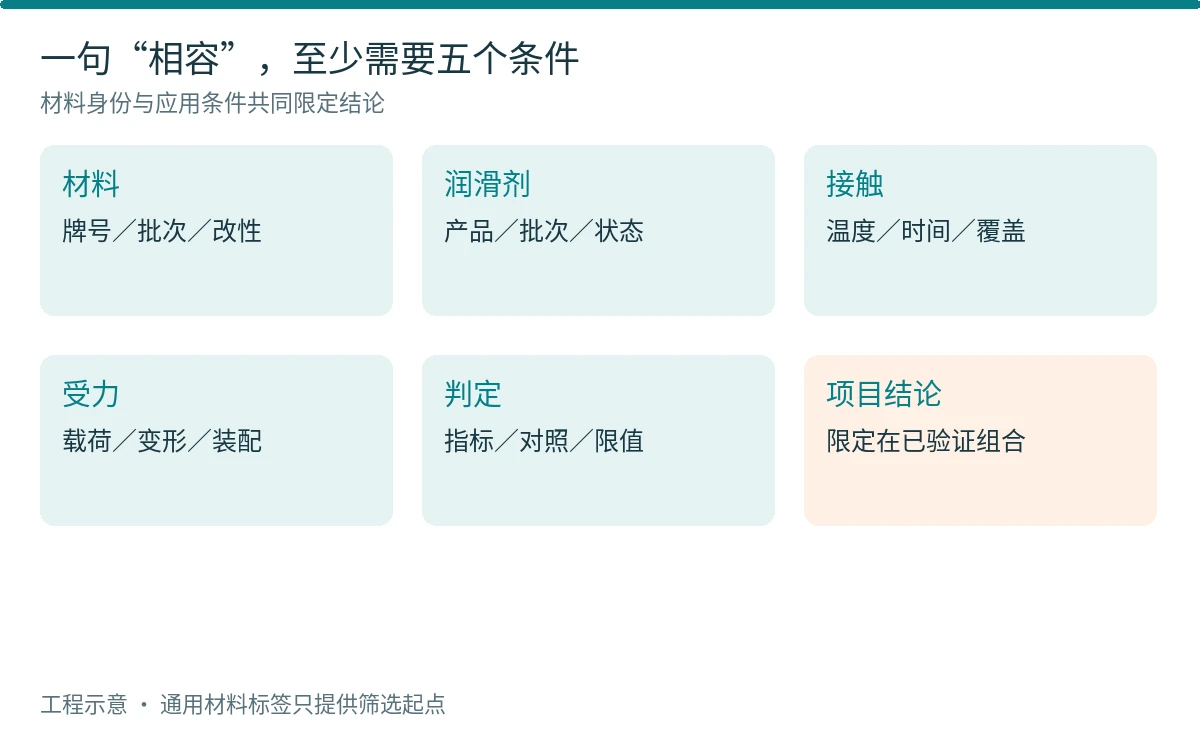 图1 相容性评价的五个条件