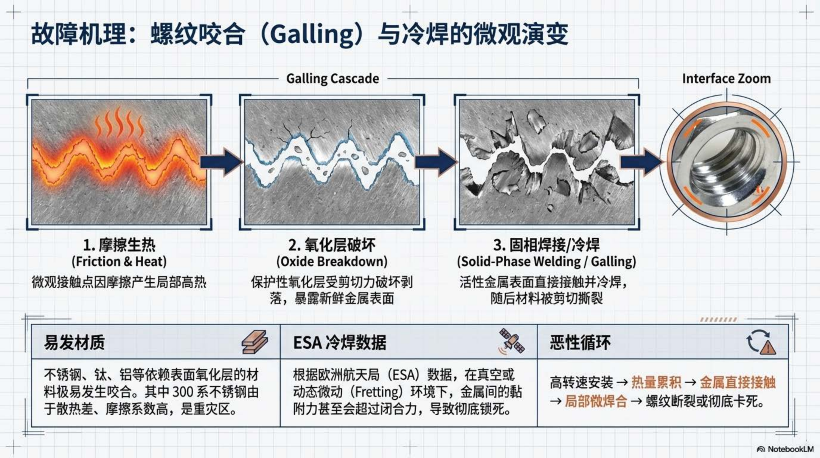 失效机理:螺纹咬合与冷焊的微观演变